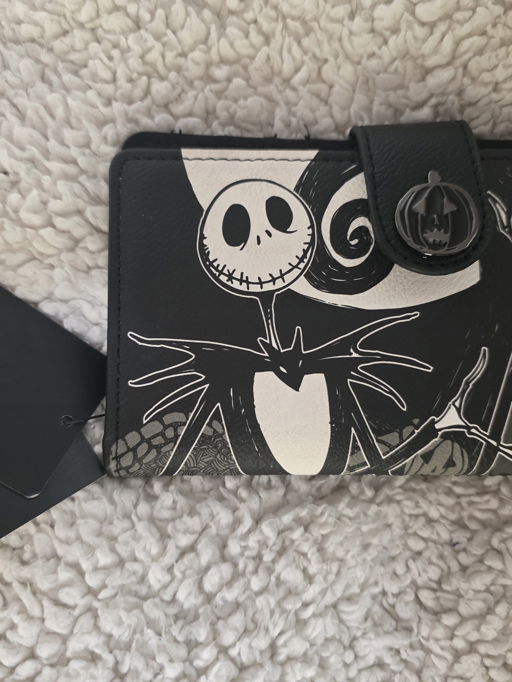 Disney Black & White Jack Skellington Zip Wallet - Spiral Hill NWT NEW Discontin